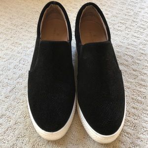 Caslon Black Suede Wedge Sneaker